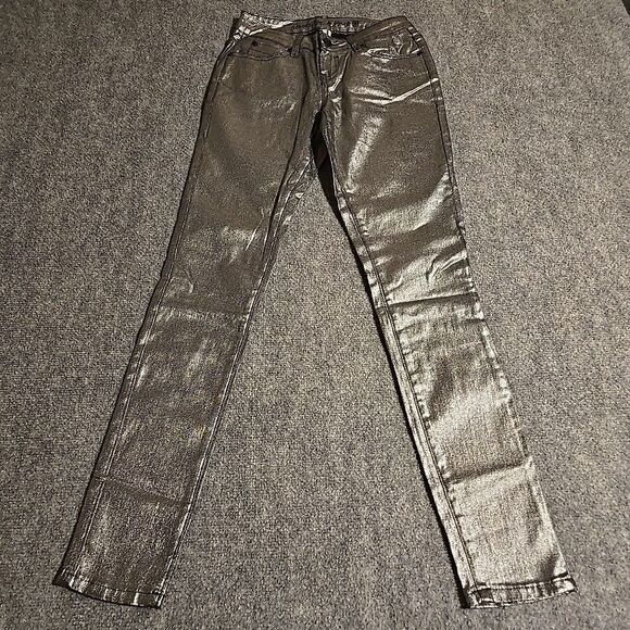 Revolution Denim - Revolution by Revolt Jeans Womens Juniors 3 Silver Skinny Stretch Pockets